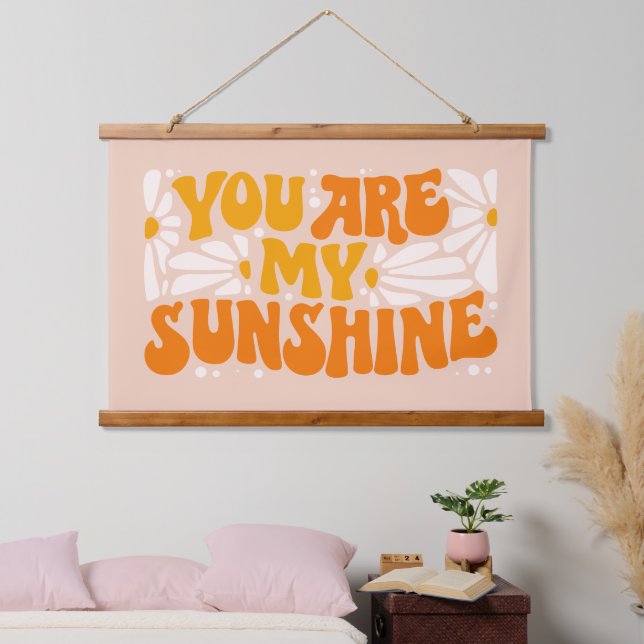You Are My Sunshine Groovy Graphic Hanging Tapestry (Bedroom)