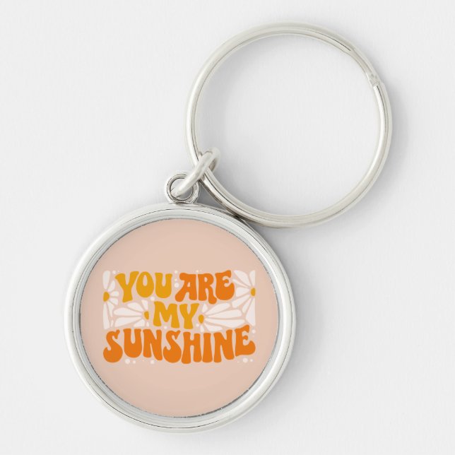You Are My Sunshine Groovy Graphic Key Ring (Front)