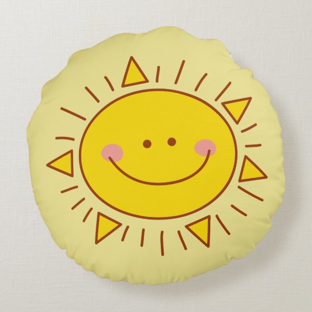 You Are My Sunshine Happy Cute Sunny Day Round Cushion (Back)