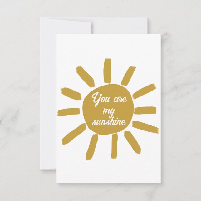 You are my sunshine happy positive affirmation   thank you card (Front)
