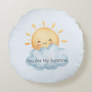 You Are My Sunshine Happy Sun Cloud Round Cushion