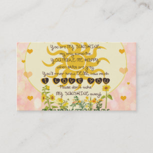 You Are My Sunshine Hearts Business Card
