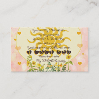 You Are My Sunshine Hearts Business Card