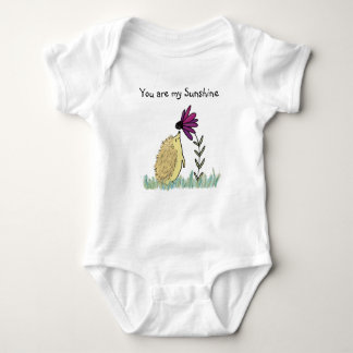 You Are My Sunshine Hedgehog and Coneflower Print Baby Bodysuit