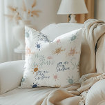 You Are My Sunshine in Earth Tones Reversible Cushion<br><div class="desc">Two-sided pillow featuring watercolor sunshines. Darling "You Are My Sunshine" hand lettering one one side. You can also change the scale of the patterns using the Customise > Patterns feature.</div>