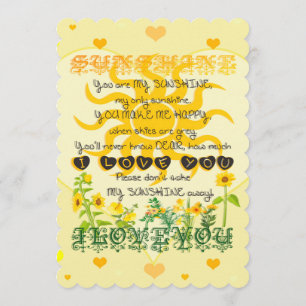 You Are My Sunshine Invitation