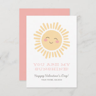 You are my Sunshine Kids Classroom Valentine Day Card