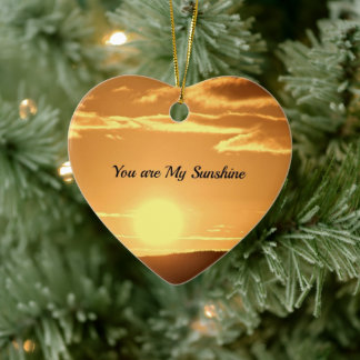 You are My Sunshine - Landscape with Rising Sun Ceramic Ornament