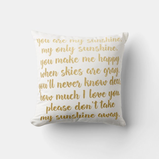 You are my Sunshine Lyrics Pillow (Front)