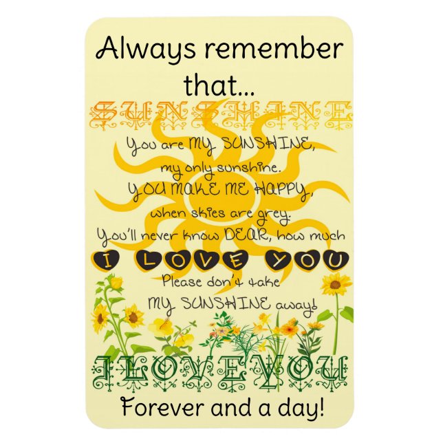 You Are My Sunshine Magnet (Vertical)