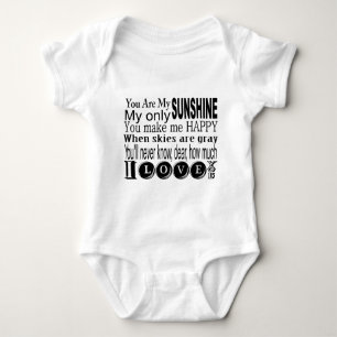You Are My Sunshine My Only Sunshine Baby Bodysuit