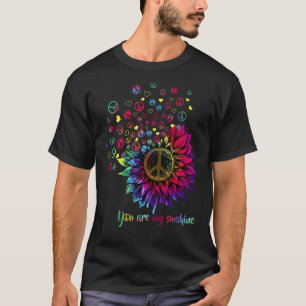 You Are My Sunshine Peace Sign Sunflower Flower Hi T-Shirt