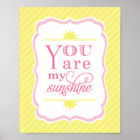 You Are My Sunshine Pink and Yellow Baby Girl