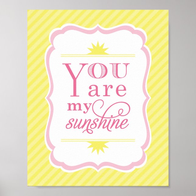 You Are My Sunshine Pink and Yellow Baby Girl Poster (Front)