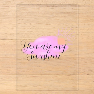 you are my sunshine pink purple sun rays clouds acrylic invitations