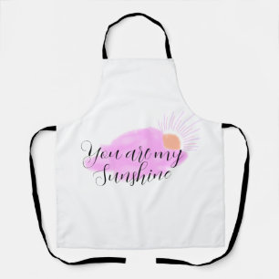 you are my sunshine pink purple sun rays clouds apron