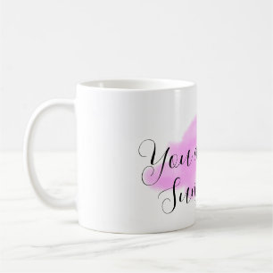 you are my sunshine pink purple sun rays clouds coffee mug