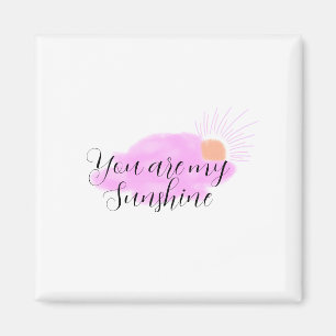 you are my sunshine pink purple sun rays clouds magnet