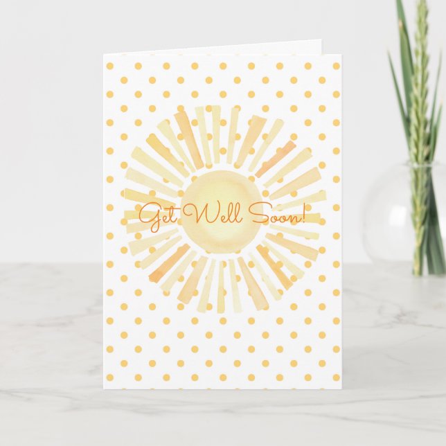 You Are My Sunshine Polka Dots Get Well Soon Card (Front)