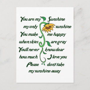 You are my Sunshine Postcard