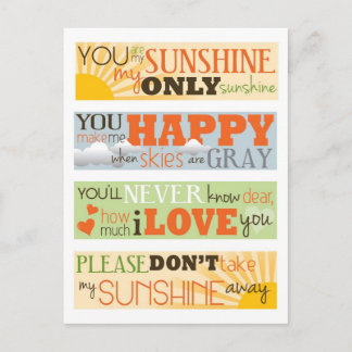 You Are My Sunshine Postcard