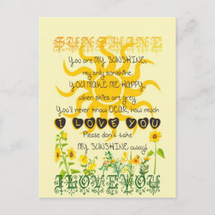 You are my sunshine... postcard