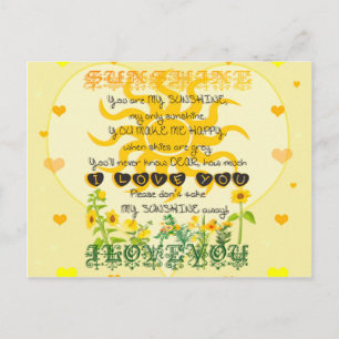 You Are My Sunshine Postcard