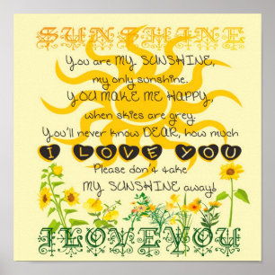 You are My Sunshine Poster
