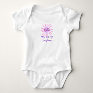 you are my sunshine purple pink pastel sun rays mo baby bodysuit