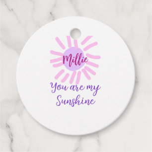 you are my sunshine purple pink pastel sun rays mo favour tags