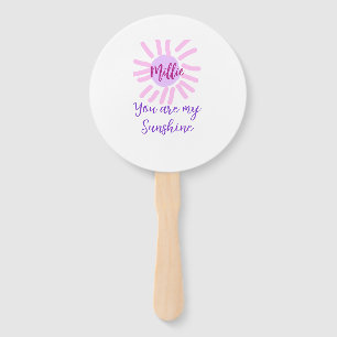 you are my sunshine purple pink pastel sun rays mo hand fan