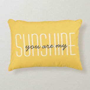 You Are My Sunshine Quote Cute Yellow Lumbar Throw Decorative Cushion