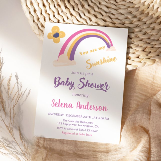 "You Are My Sunshine" Rainbow Baby Shower  Invitation (Creator Uploaded)