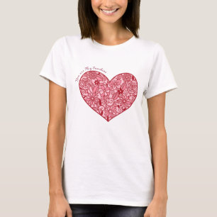You are My Sunshine Romantic Heart of Flowers T-Shirt