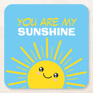You are my sunshine square paper coaster