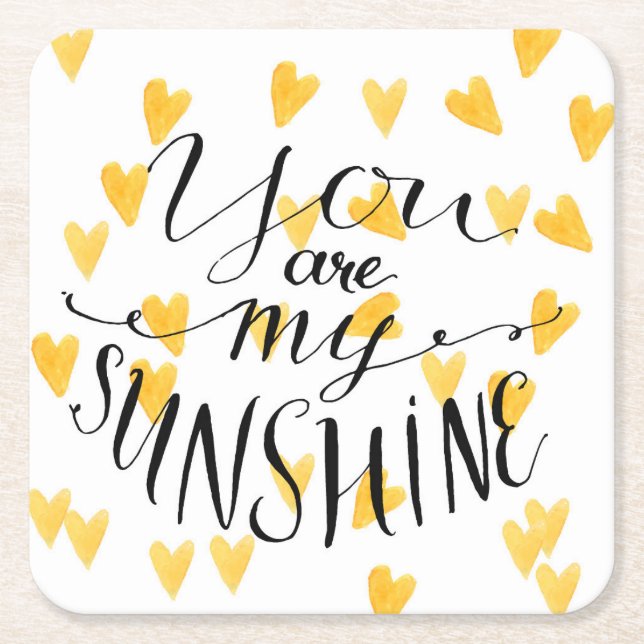 You Are My Sunshine Square Paper Coaster (Front)