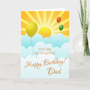 You Are My Sunshine Sun And Balloons Birthday Card