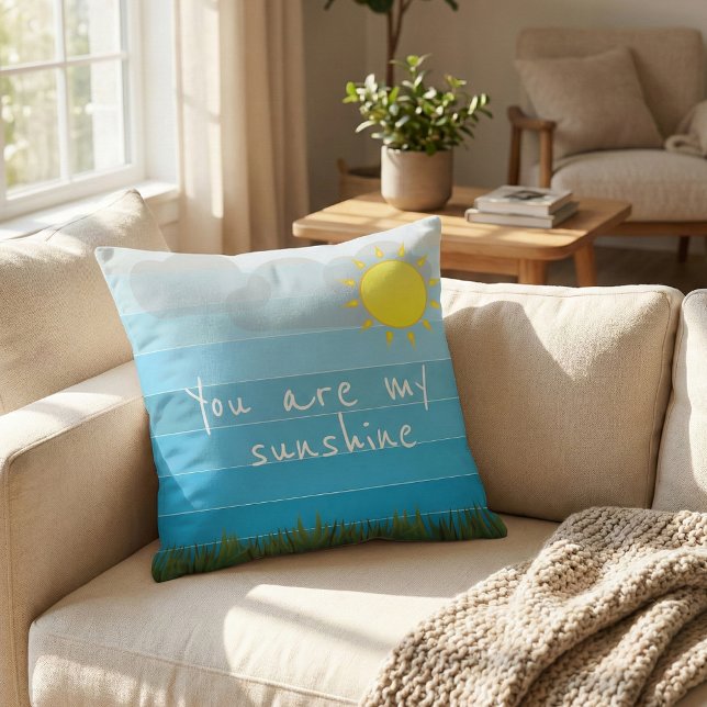 You Are My Sunshine Sun Clouds and Green Grass Cushion (Creator Uploaded)
