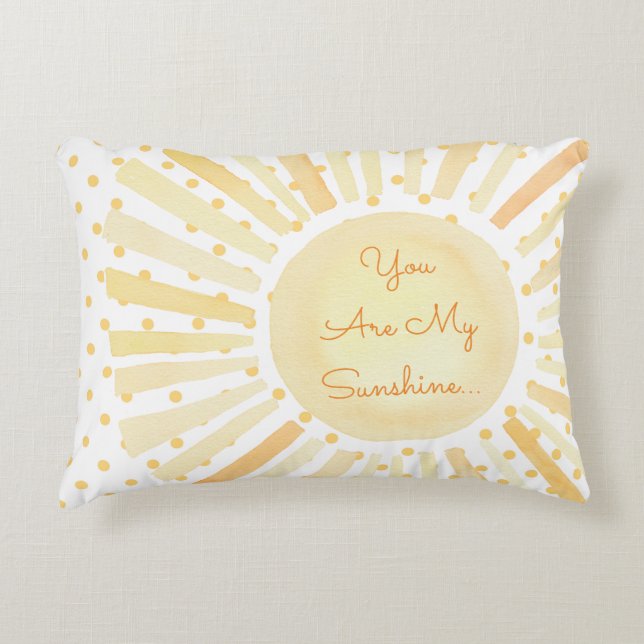 You Are My Sunshine Sun Dots Yellow White Love Decorative Cushion (Front)