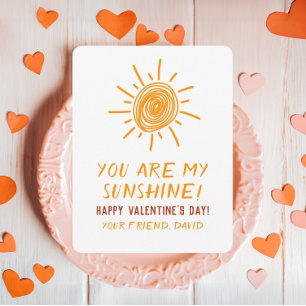 You Are My Sunshine Sun Drawing Valentine Card