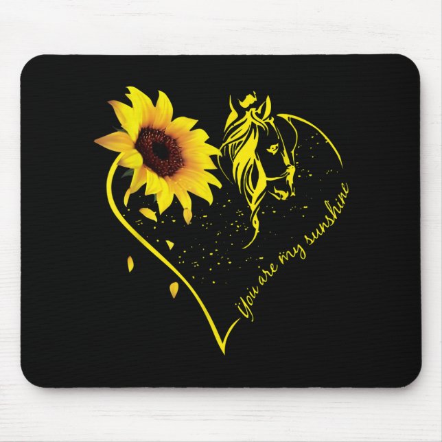 You Are My Sunshine Sunflower And Horse Mouse Pad (Front)
