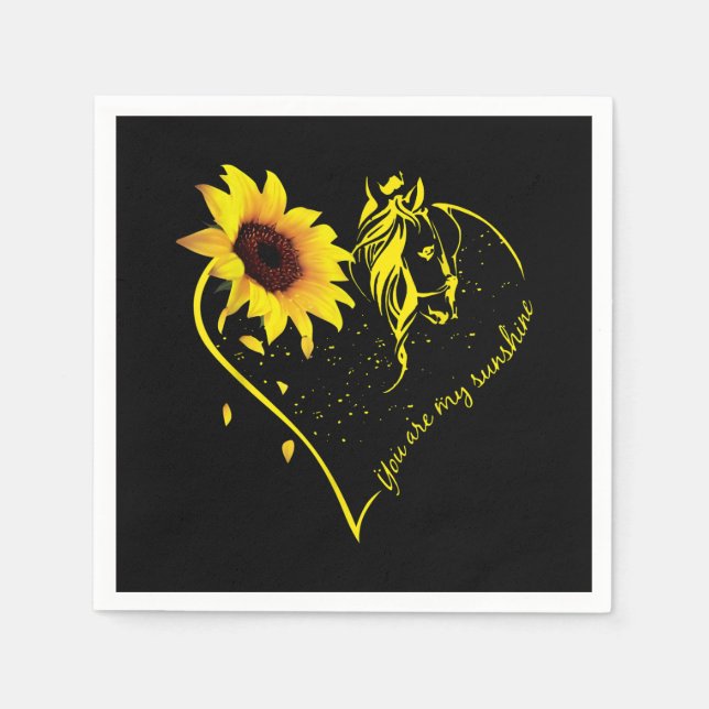 You Are My Sunshine Sunflower And Horse Napkin (Front)