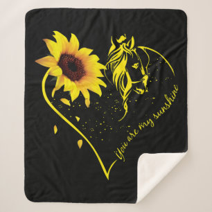 You Are My Sunshine Sunflower And Horse Sherpa Blanket
