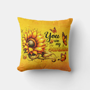 You Are My Sunshine Sunflower Cushion