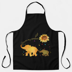 You Are My Sunshine Sunflower Elephant Autism Apron