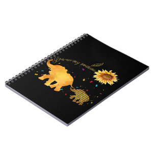 You Are My Sunshine Sunflower Elephant Autism Notebook