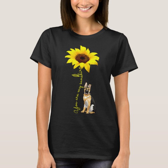 You Are My Sunshine Sunflower German Shepherd Mum  T-Shirt (Front)