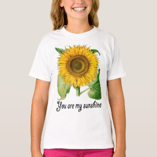 You Are My Sunshine Sunflower Girl Shirt Top Gift