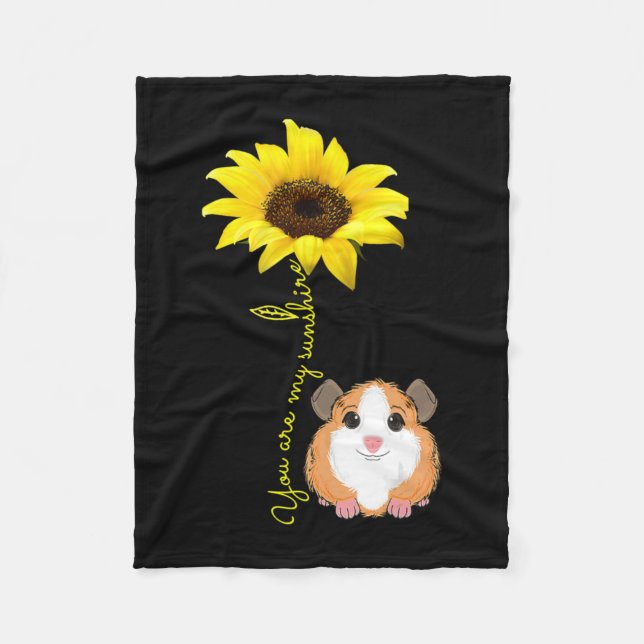 You Are My Sunshine Sunflower Guinea Pig Mum Fleece Blanket (Front)