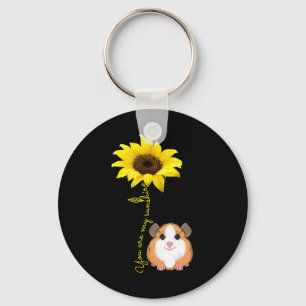You Are My Sunshine Sunflower Guinea Pig Mum Key Ring